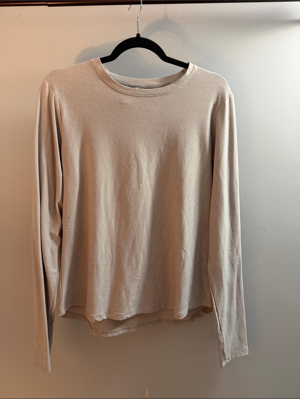 Jockey Long Sleeve Crewneck Top in Light Beige